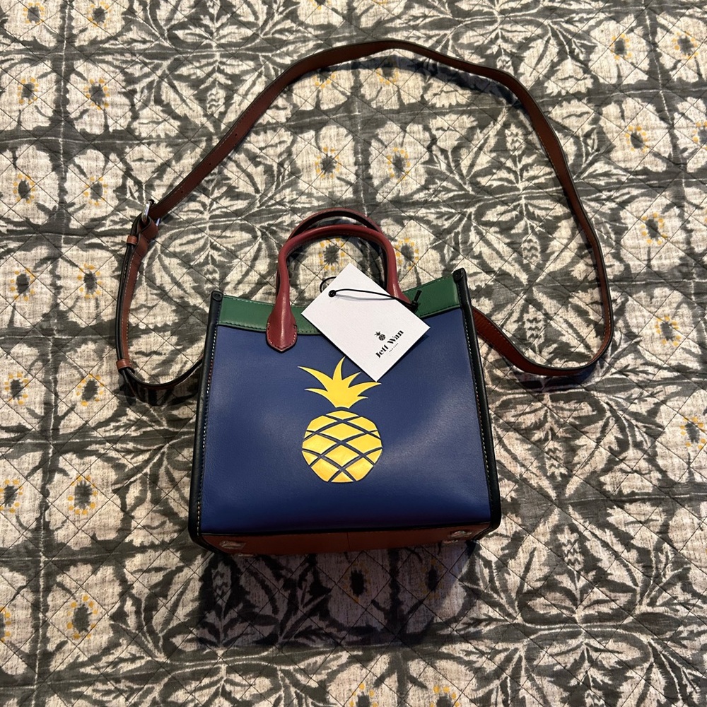 Jeff Wan Blue and Brown Pineapple Crossbody Bag